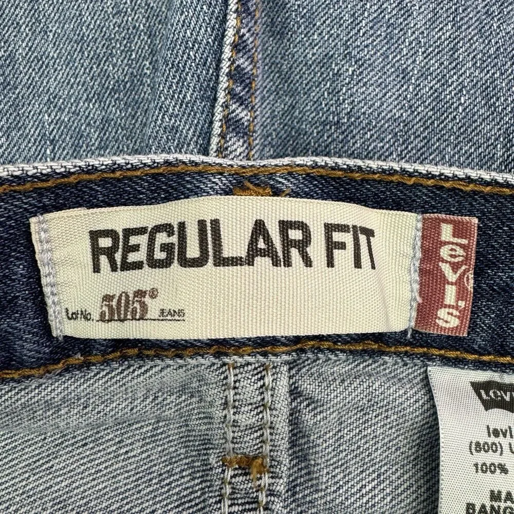 Levi’s 505 Regular Fit Jeans Mens 40x32 Blue Straight Leg Classic Mid Rise Denim